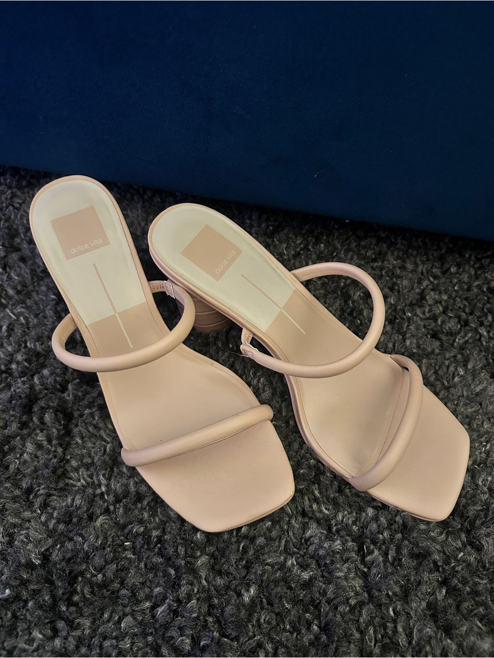 Dolce Vita Blush Strappy Square-Toe Heeled Sandals